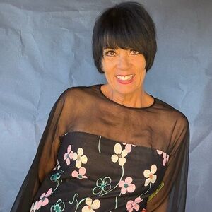 69s sheer illusion floral print dress